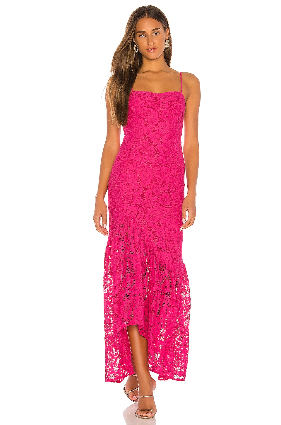 Lovers & Friends Heart Of Gold Maxi Dress In Fuchsia Pink