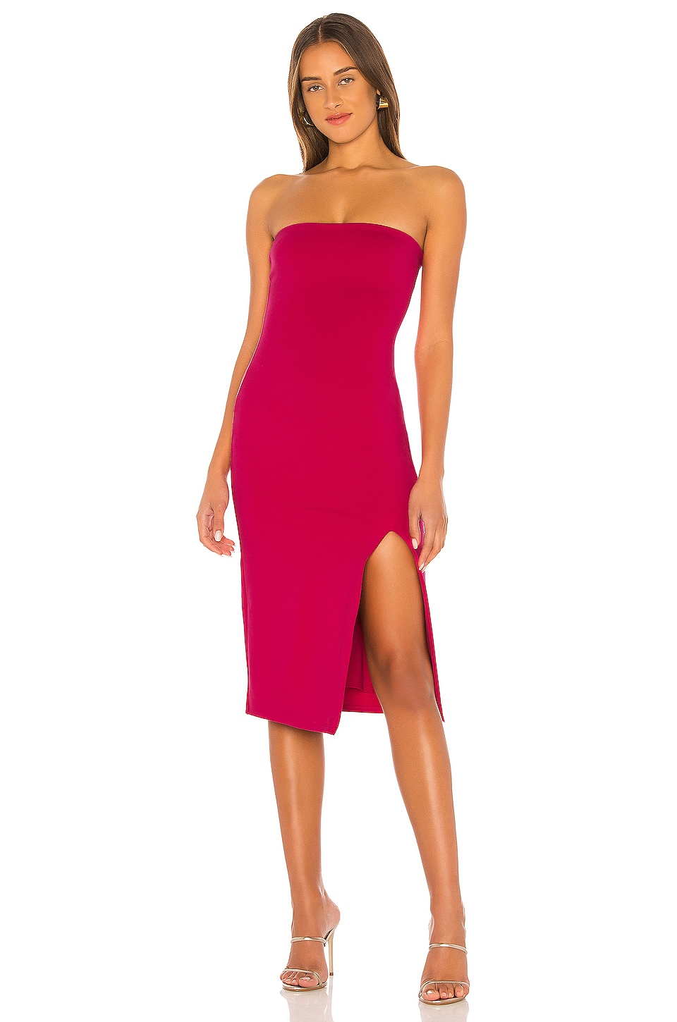 Lovers & Friends Jayma Midi Dress In Hibiscus Pink
