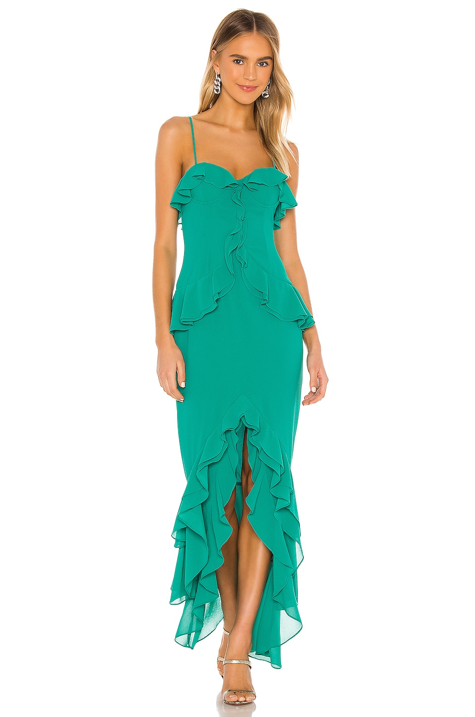 Lovers & Friends Melissa Gown In Deep Teal