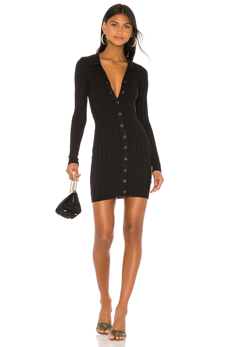 Lovers and Friends Jordane Button Front Dress in Black REVOLVE