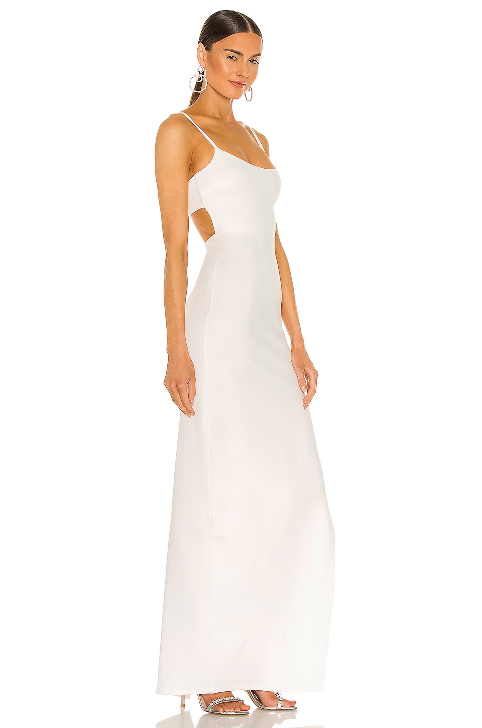 Revolve lovers good + friends white ruffled long dress