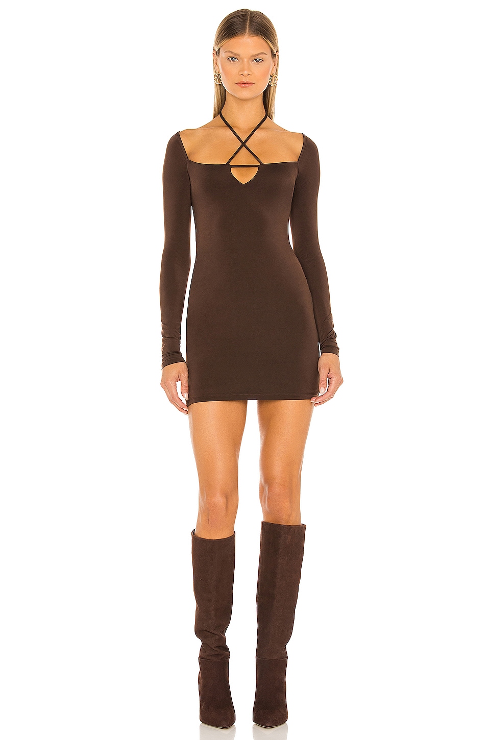 brown dress revolve