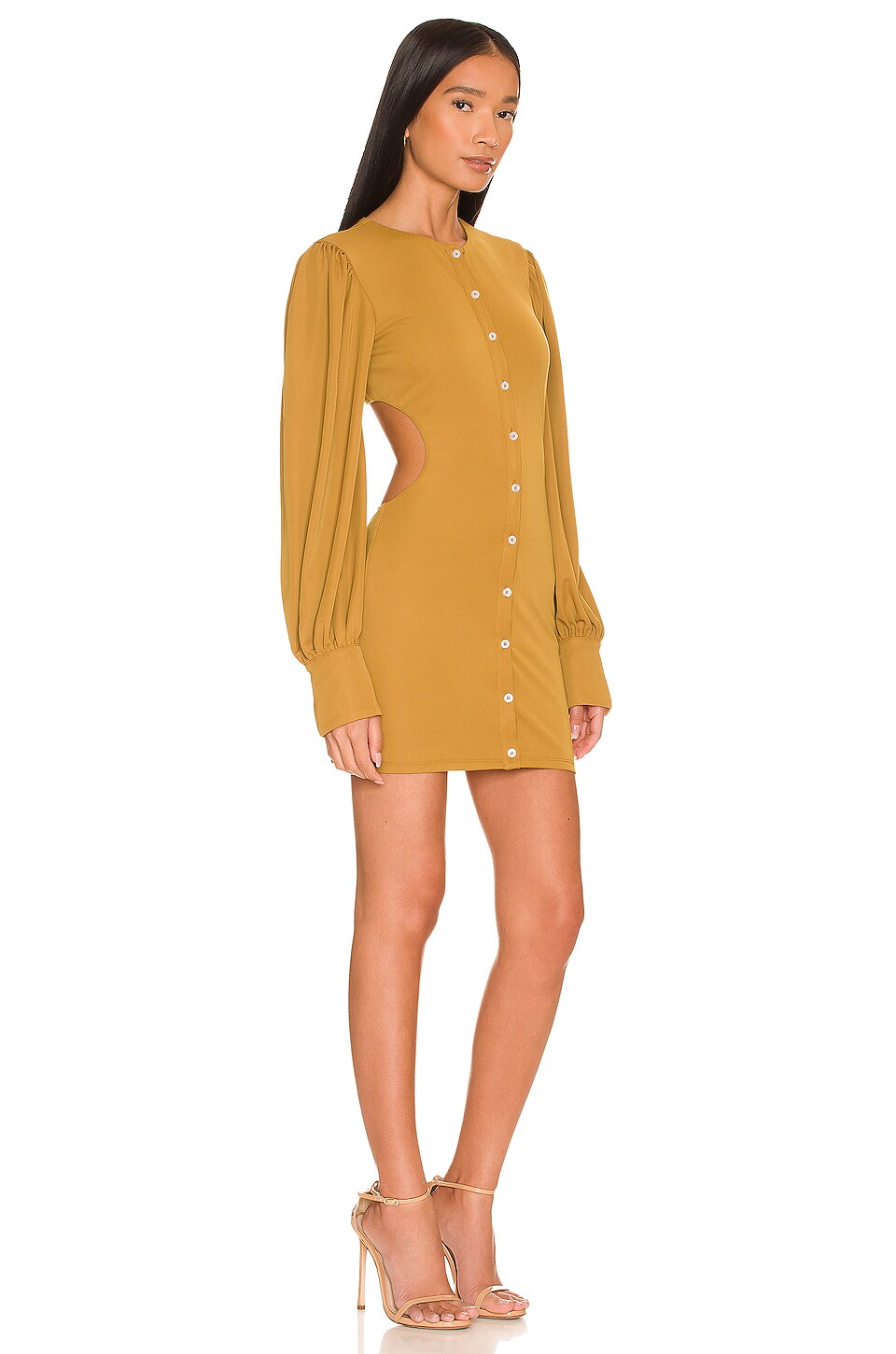 Lovers and Friends Open Back Mini Dress in Camel
