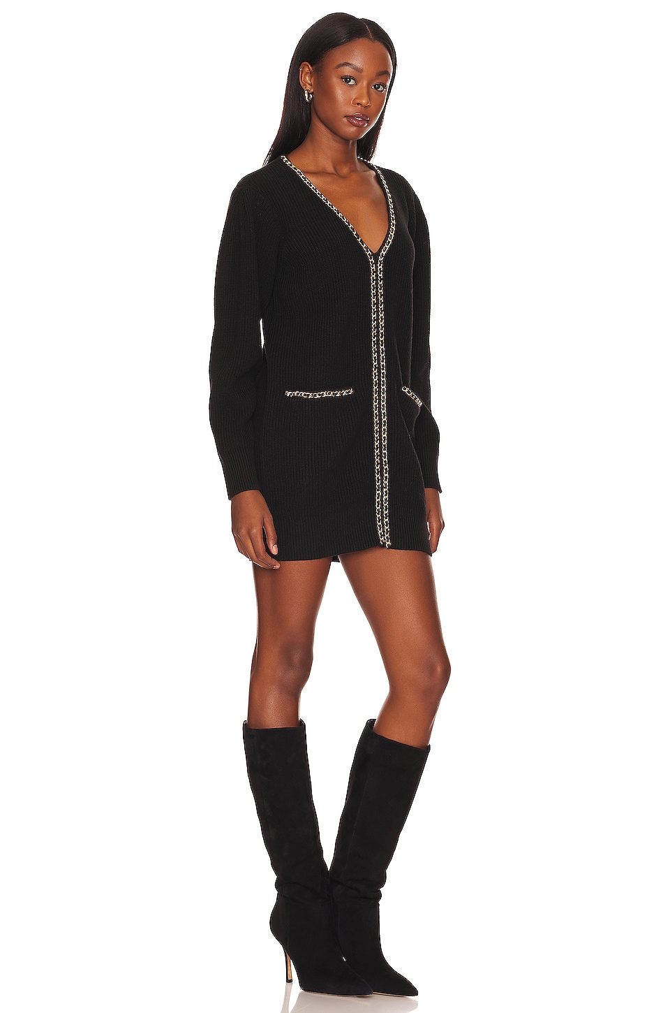 Lovers and Friends Norina Cardigan Dress in Black