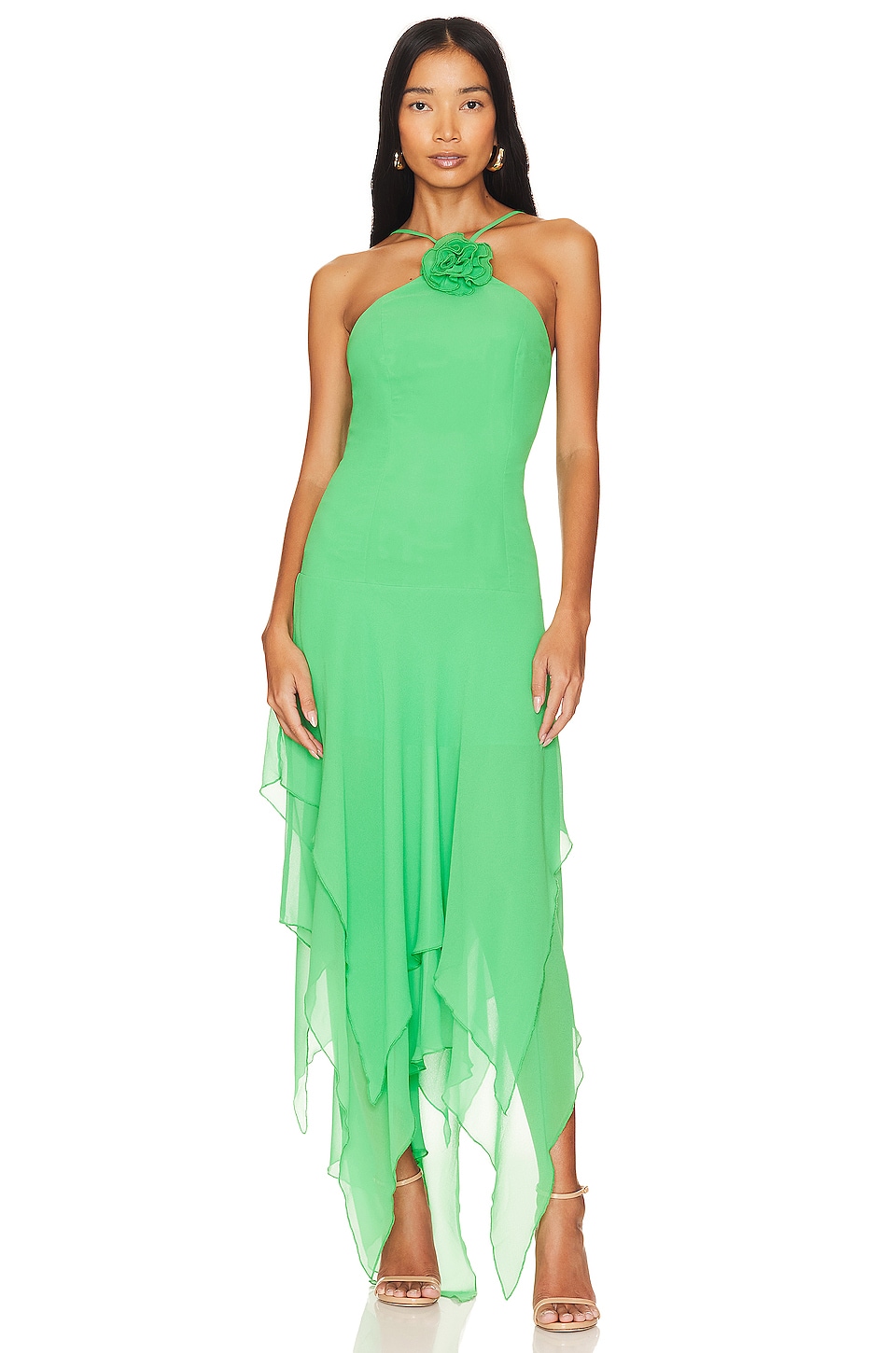 Lovers and Friends Shelby Asymmetric Dress in Green REVOLVE