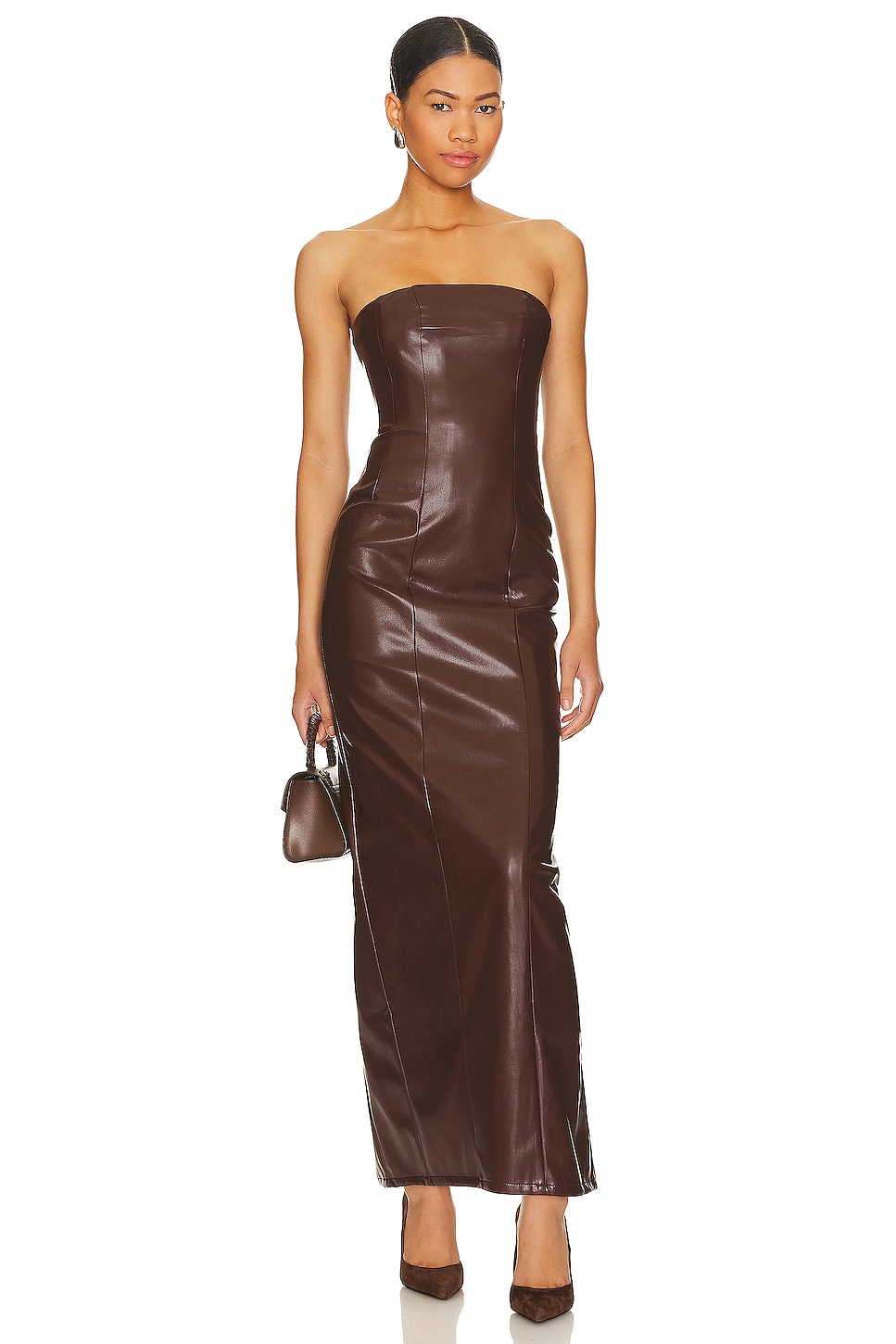 leather maxi dress