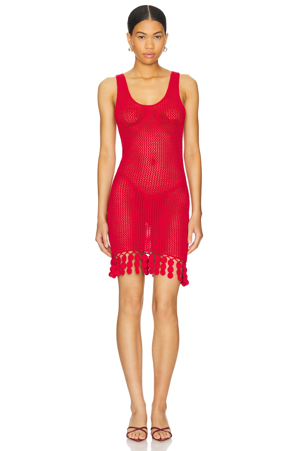 Lovers and Friends Consuelo Crochet Mini Dress in Red | REVOLVE