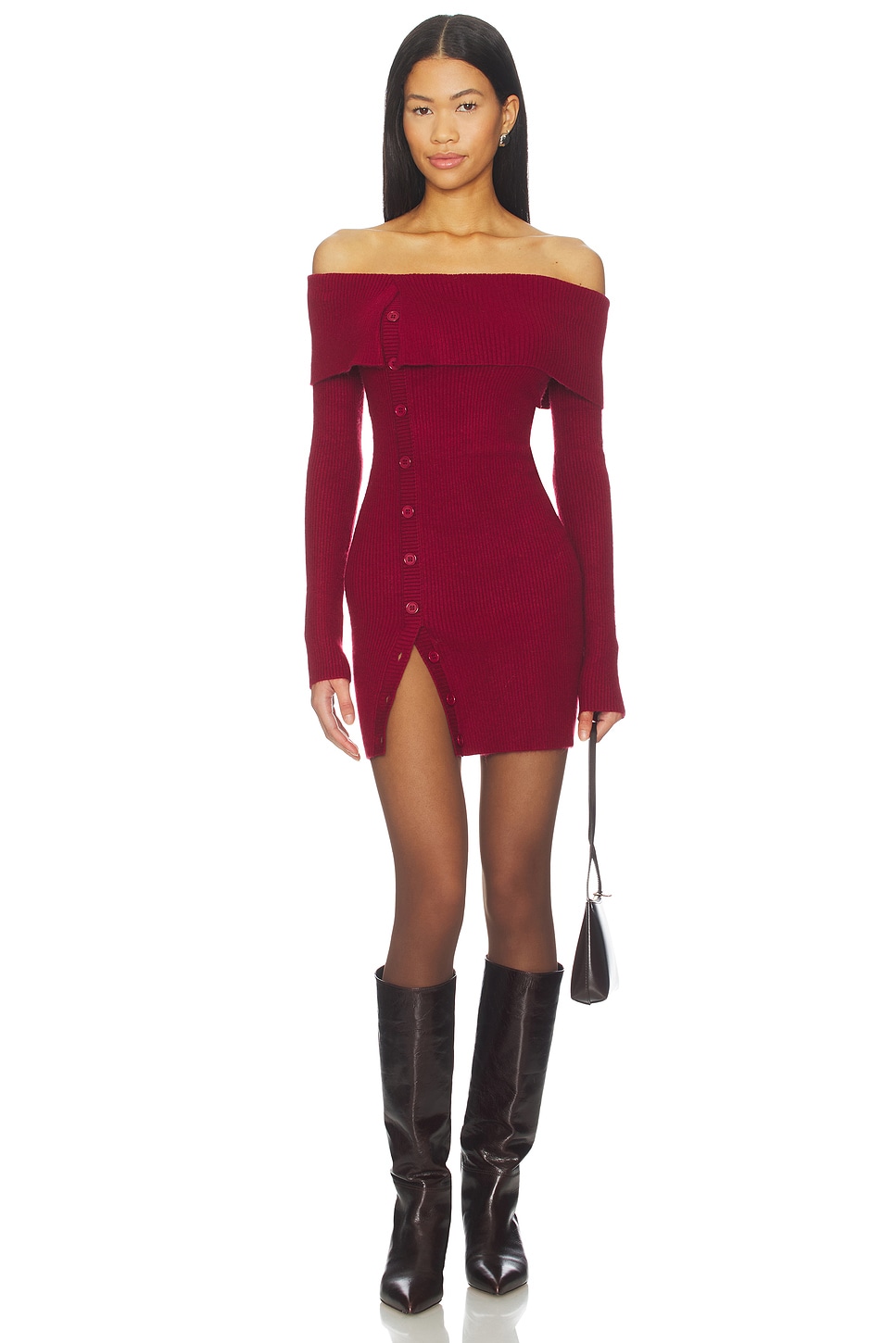 mini dress knee length ASTR the Label | Jacquard Drop Waist Mini Dress in Black