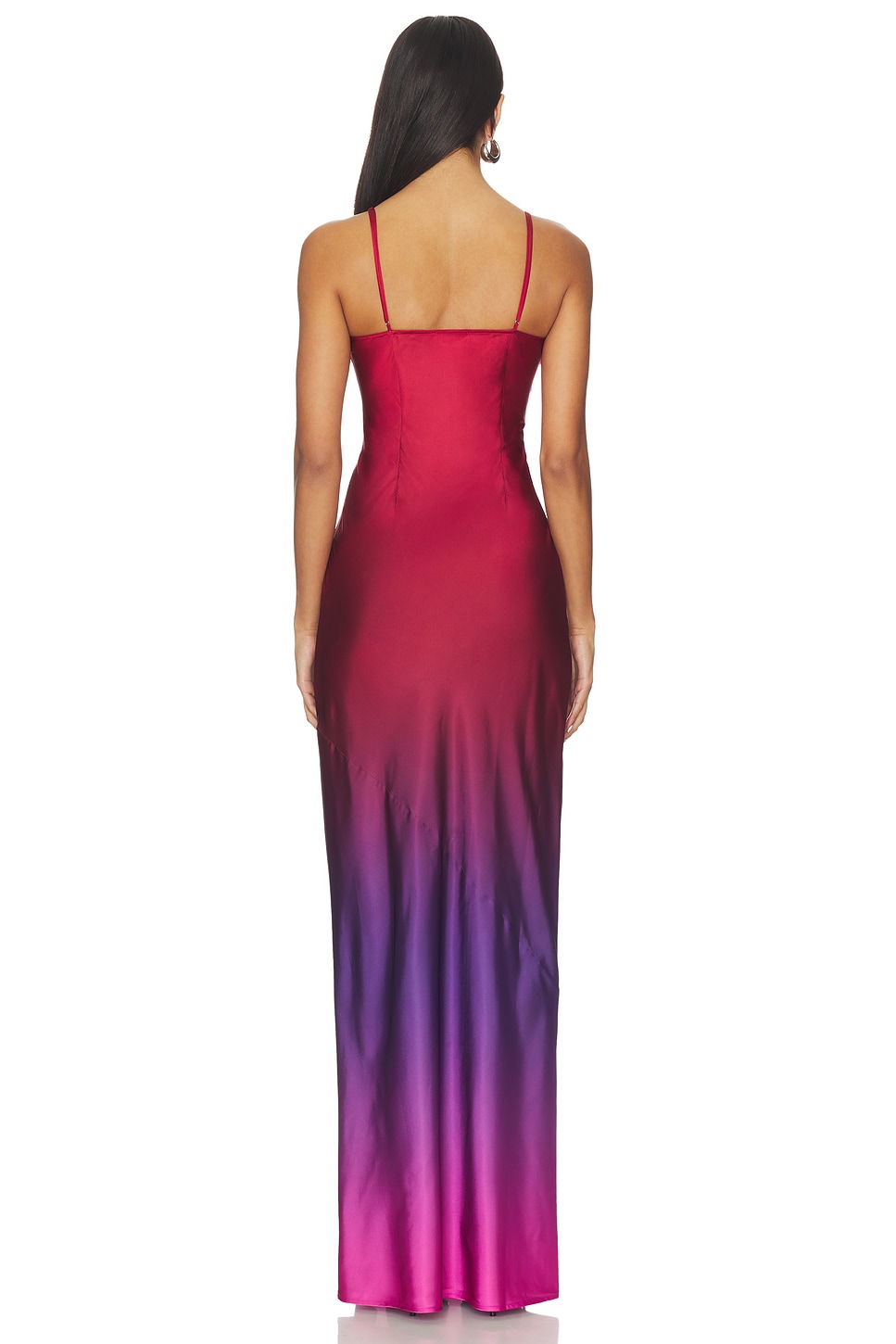slim fit dress slacks Ombre Sequin Beaded Flared Long Sleeve Maxi Dress - Champagne main image 1