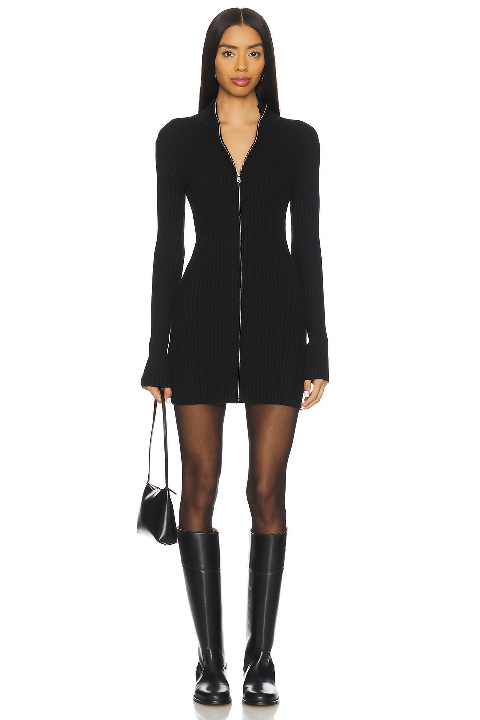 Zenni Zip Front Mini Dress
