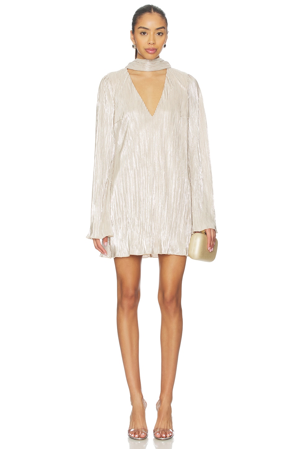 Kit Mini Dress in Champagne Metallic View 1 of 5