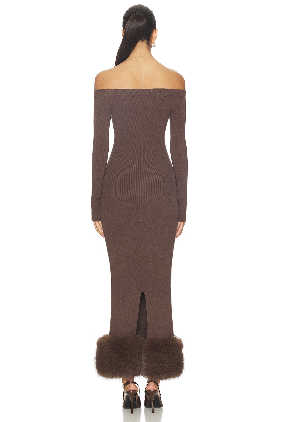 knee length dresses for ladies Came to Slay Long Sleeve Cream Fur Party Dress XL
