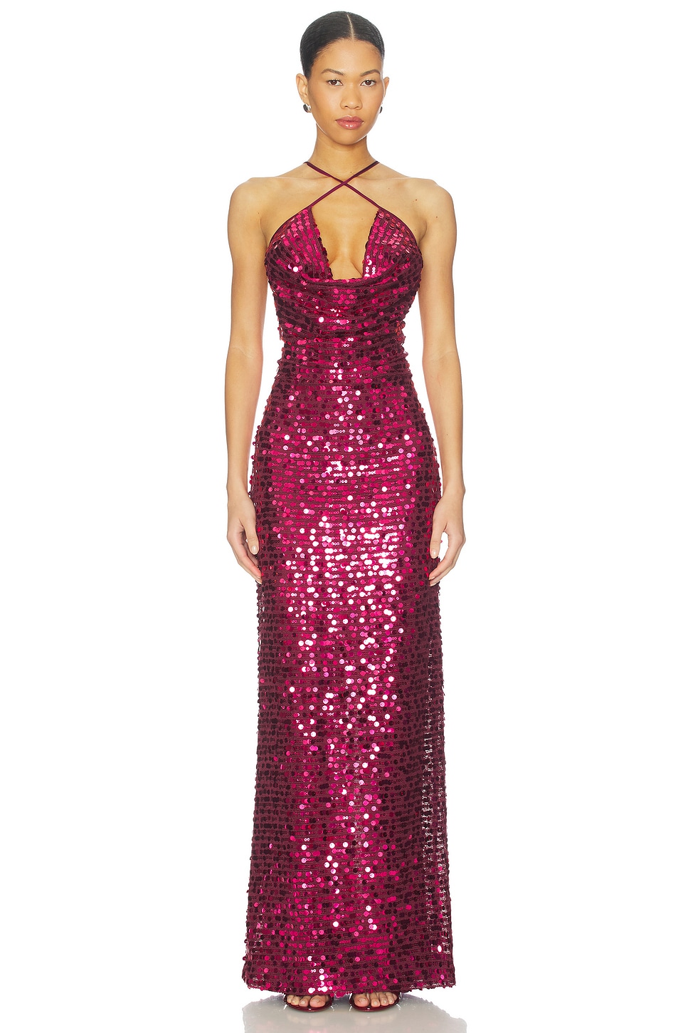 Lovers and Friends Britt Gown in Burgundy Sequin | REVOLVE