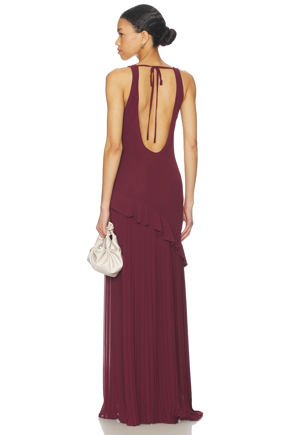 wine gowns & formal dresses Tina Holly Couture TK310 Glitter Formal Dress w Over Skirt Wine / 14 AUS main image 1