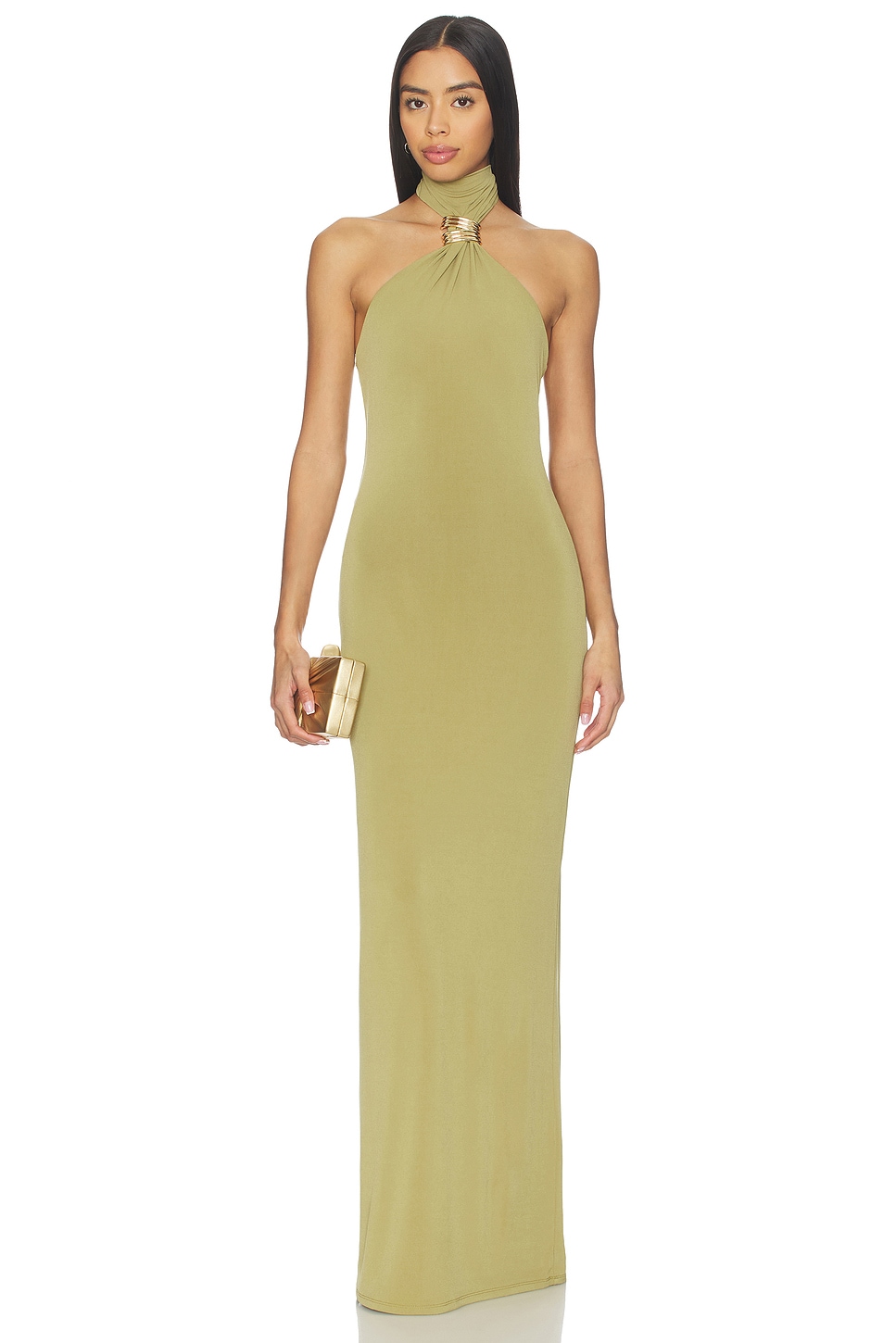 Beila Maxi Dress in Olive Green View 1 of 3