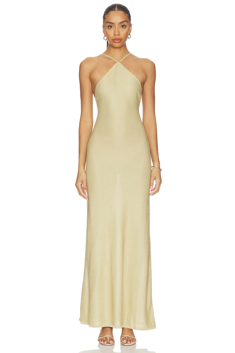 4th & reckless stacey sequined halter dress Lovers and Friends Tatyana Halter Sequin Maxi Dress in Light Sage