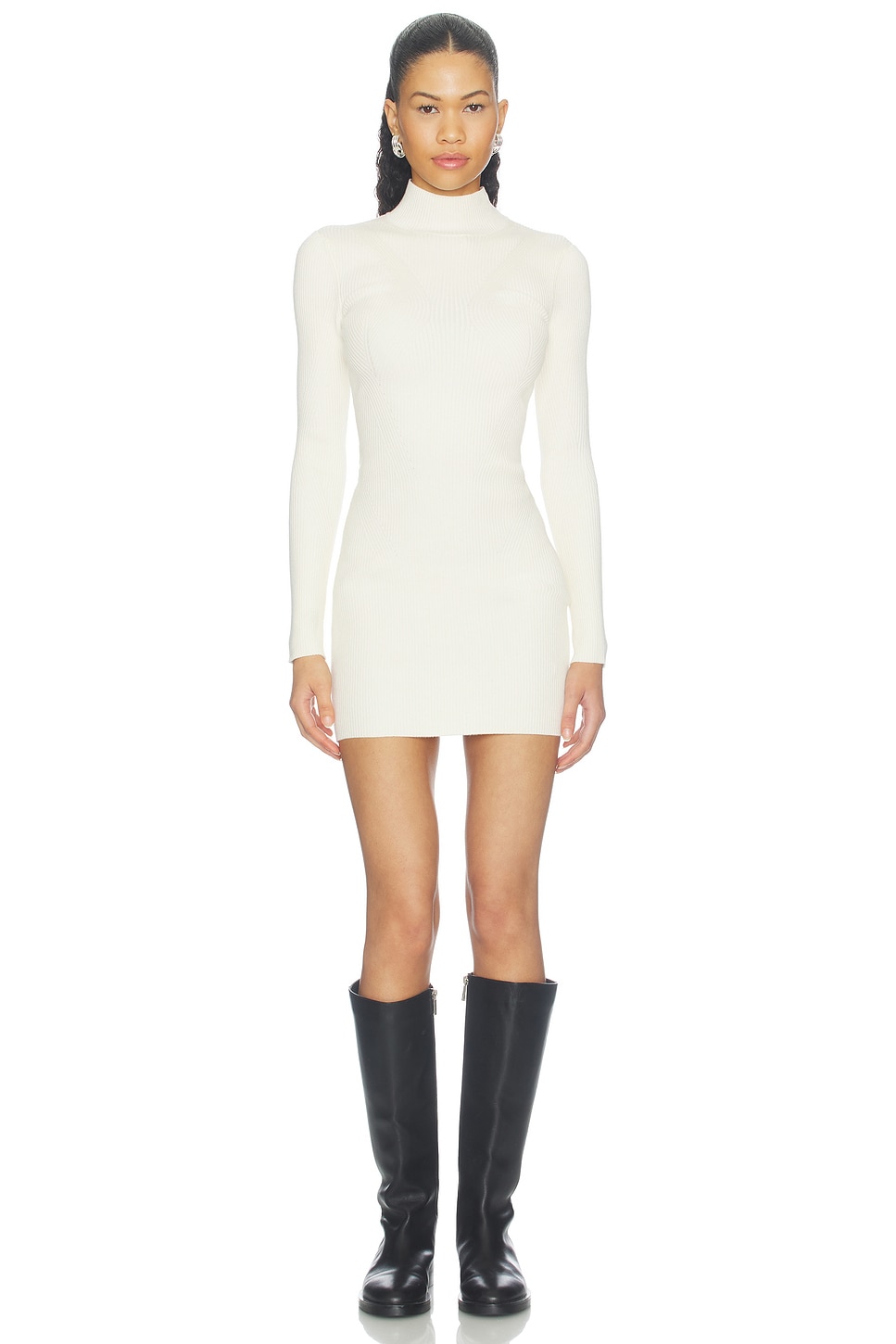 Jaine Sweater Dress With Scarf - thumbnail 3