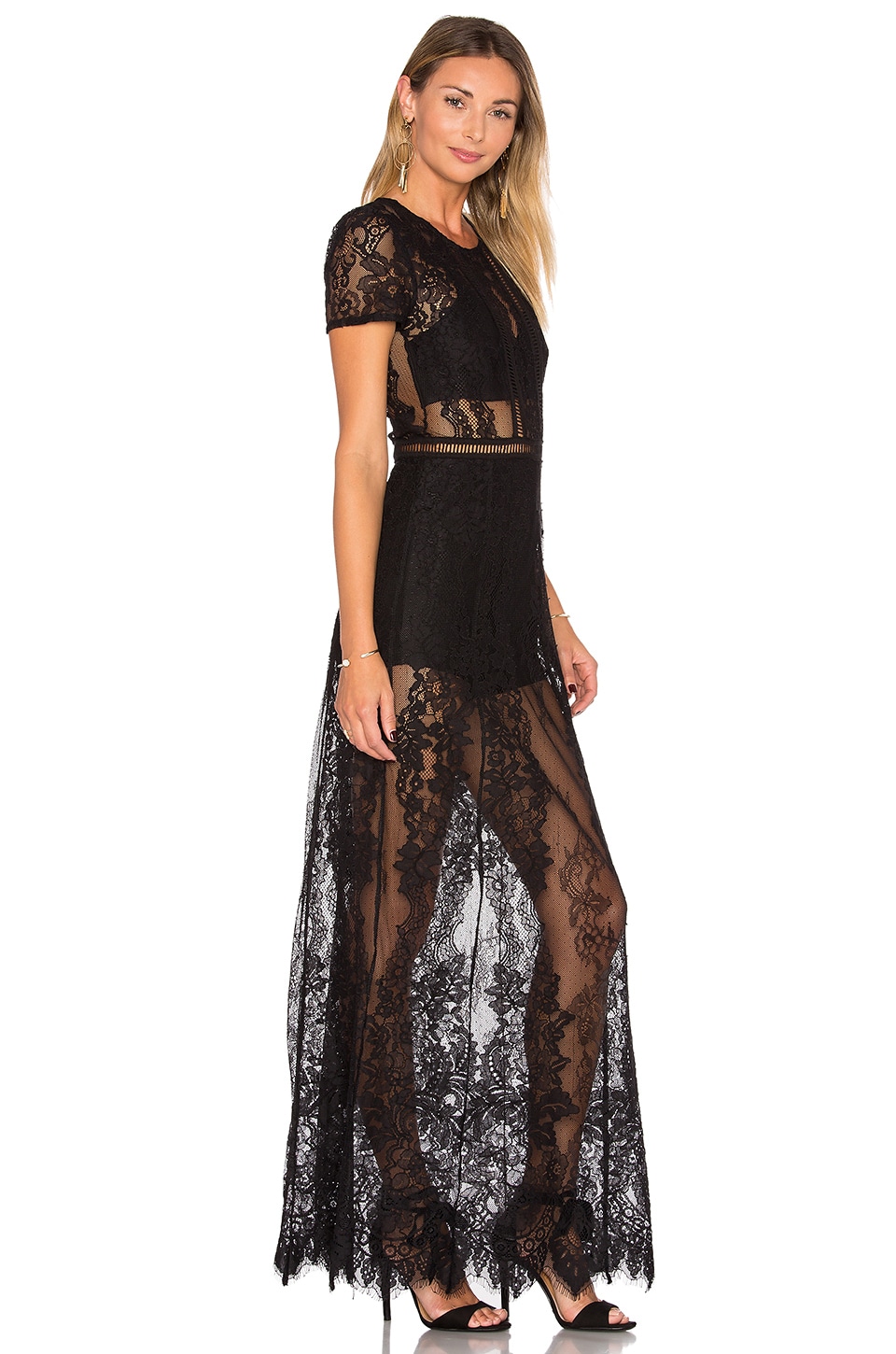 Lovers and Friends Romantic Night Dress in Black