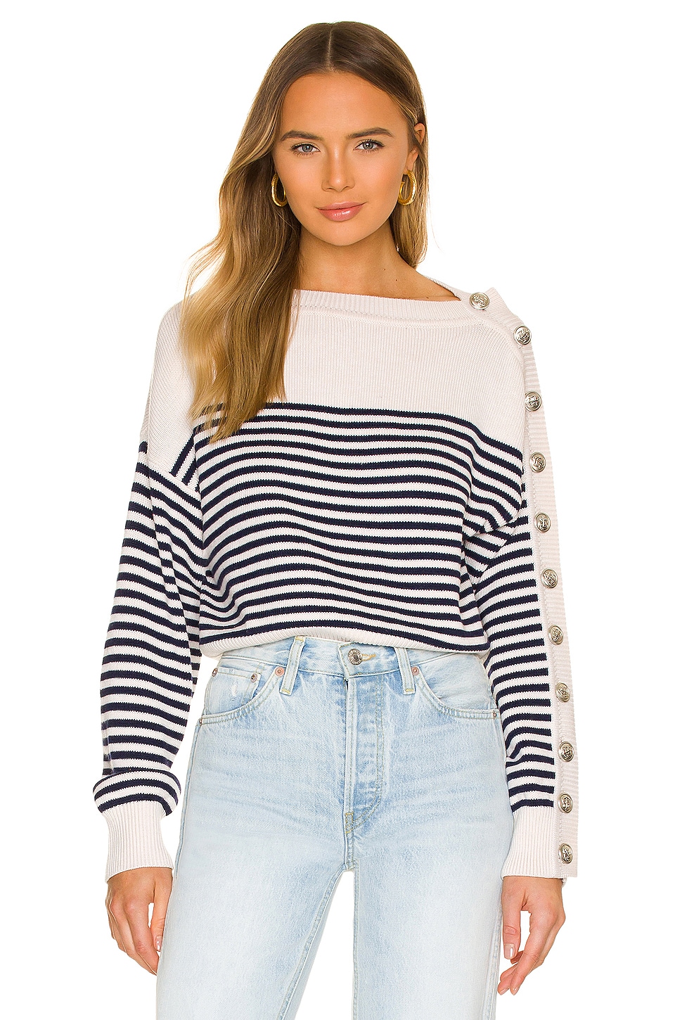 Lovers and Friends Olivander Sweater in Navy & Ivory