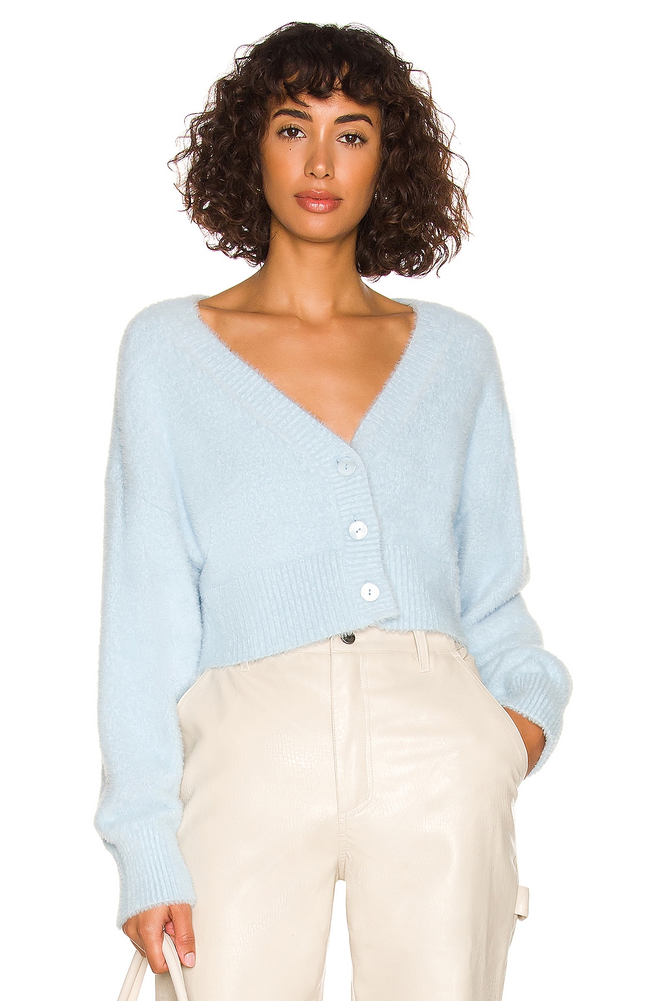 Lovers and Friends Gabby Cropped Cardigan in Baby Blue | REVOLVE