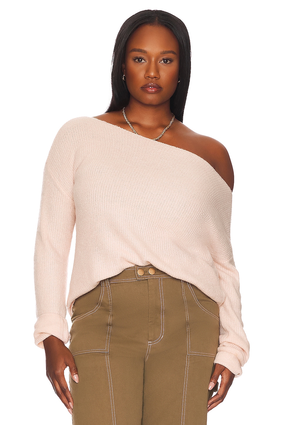 Lovers and Friends Lovers + Friends Alayah Off Shoulder Sweater in Soft Pink