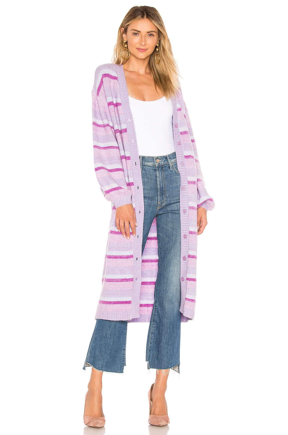 Friends Mary Sweater Cardigan in Lilac 