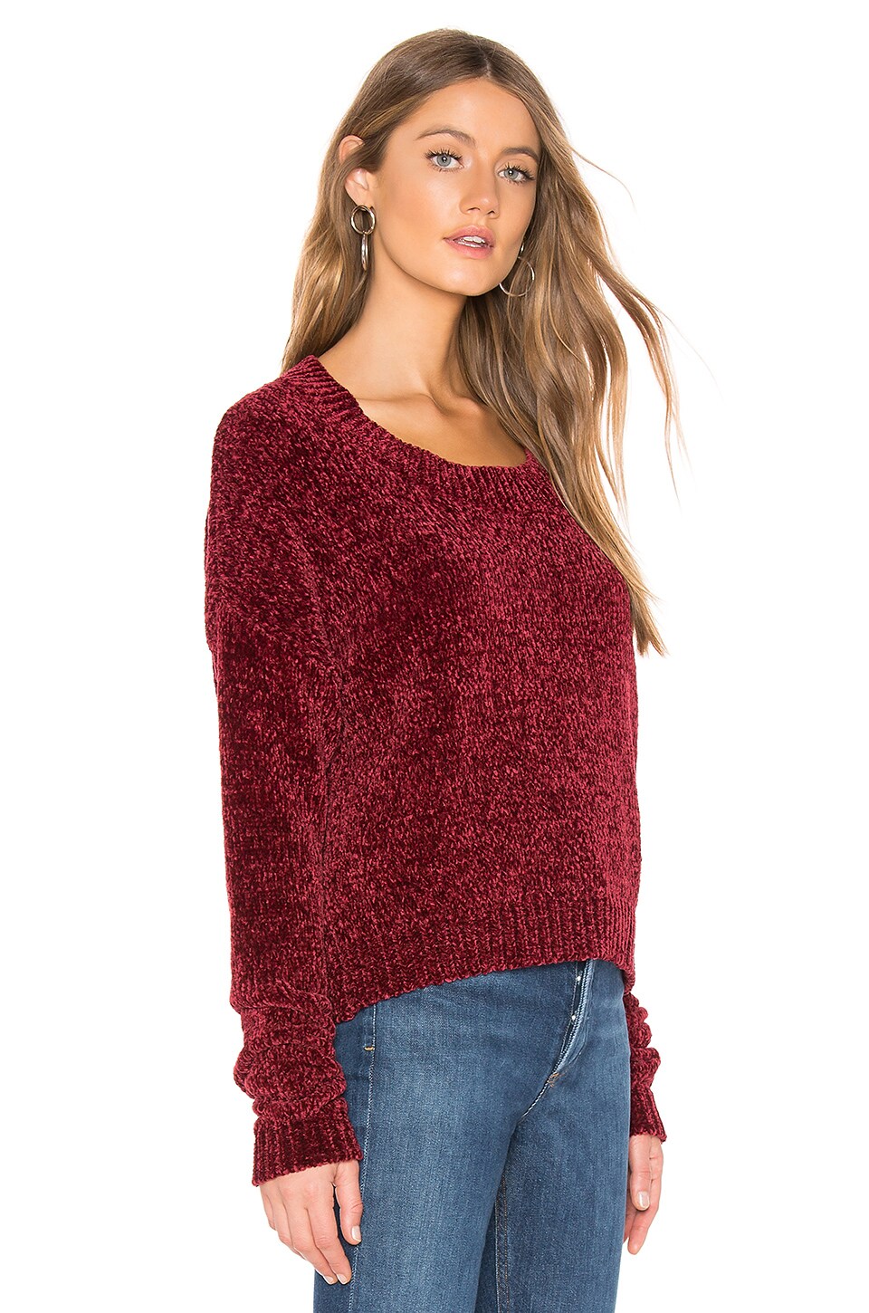 Lovers and Friends Scarlett Chenille Sweater in Burgundy