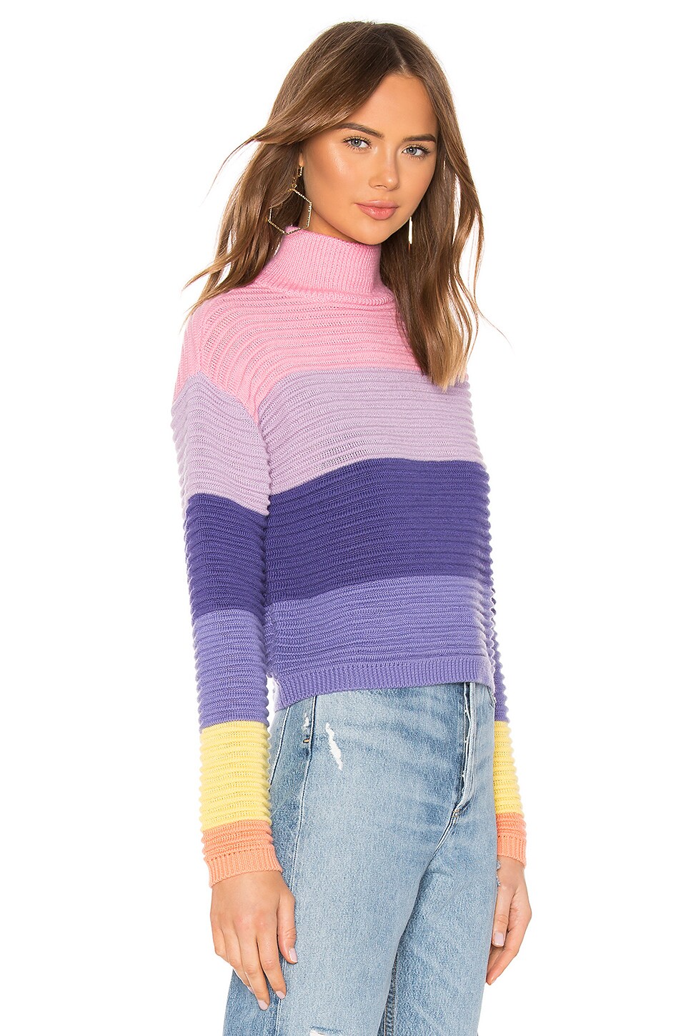 Lovers and Friends Unicorn Crop Sweater in Bubblegum Stripe