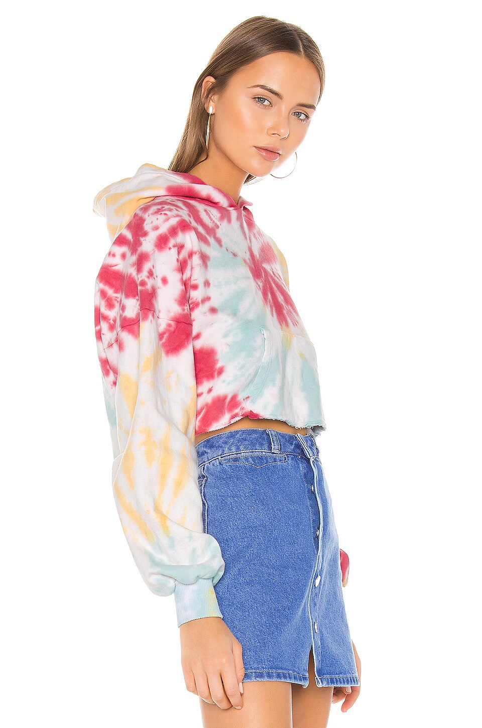 Lovers and Friends Tie Dye Crop Hoodie in Sorbet Swirl