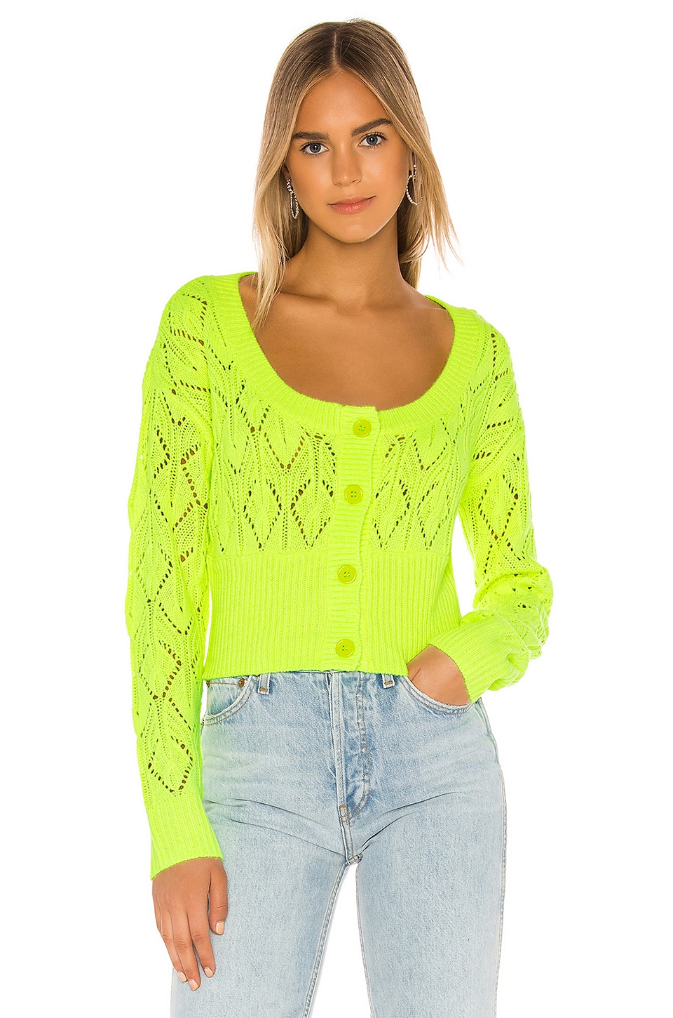 Adalyn Cardigan in Neon Green 