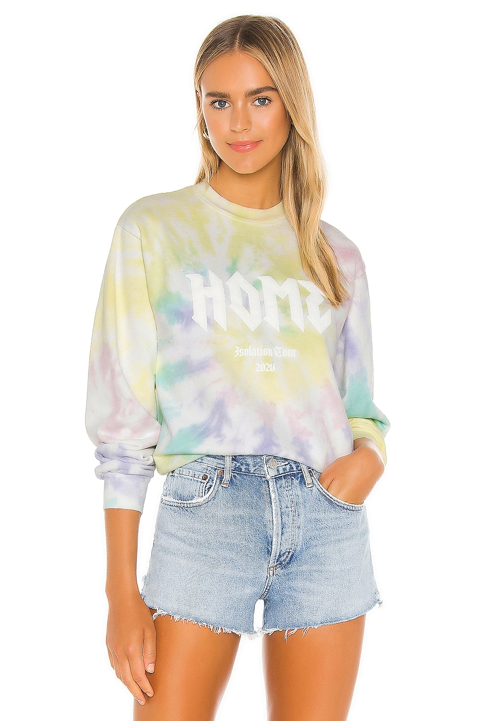 Lovers & Friends Home Rock Tour Sweatshirt In Pastel Tie Dye