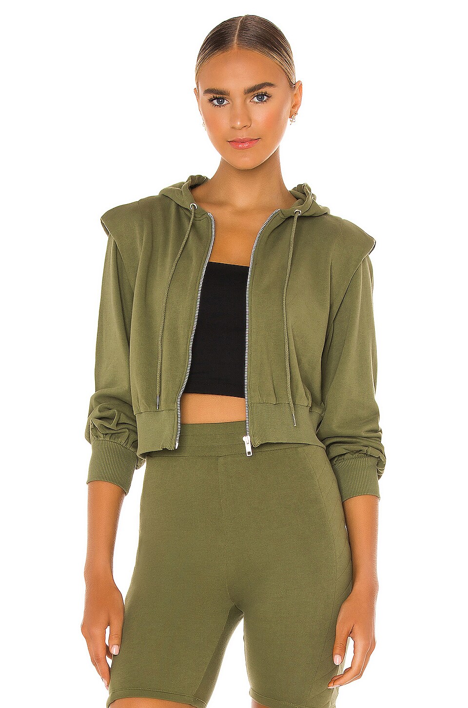 cropped zip hoodie
