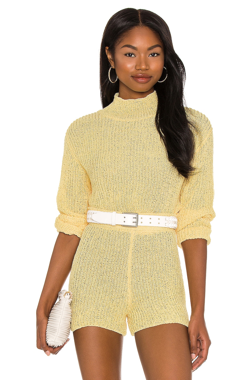 long sleeve yellow romper