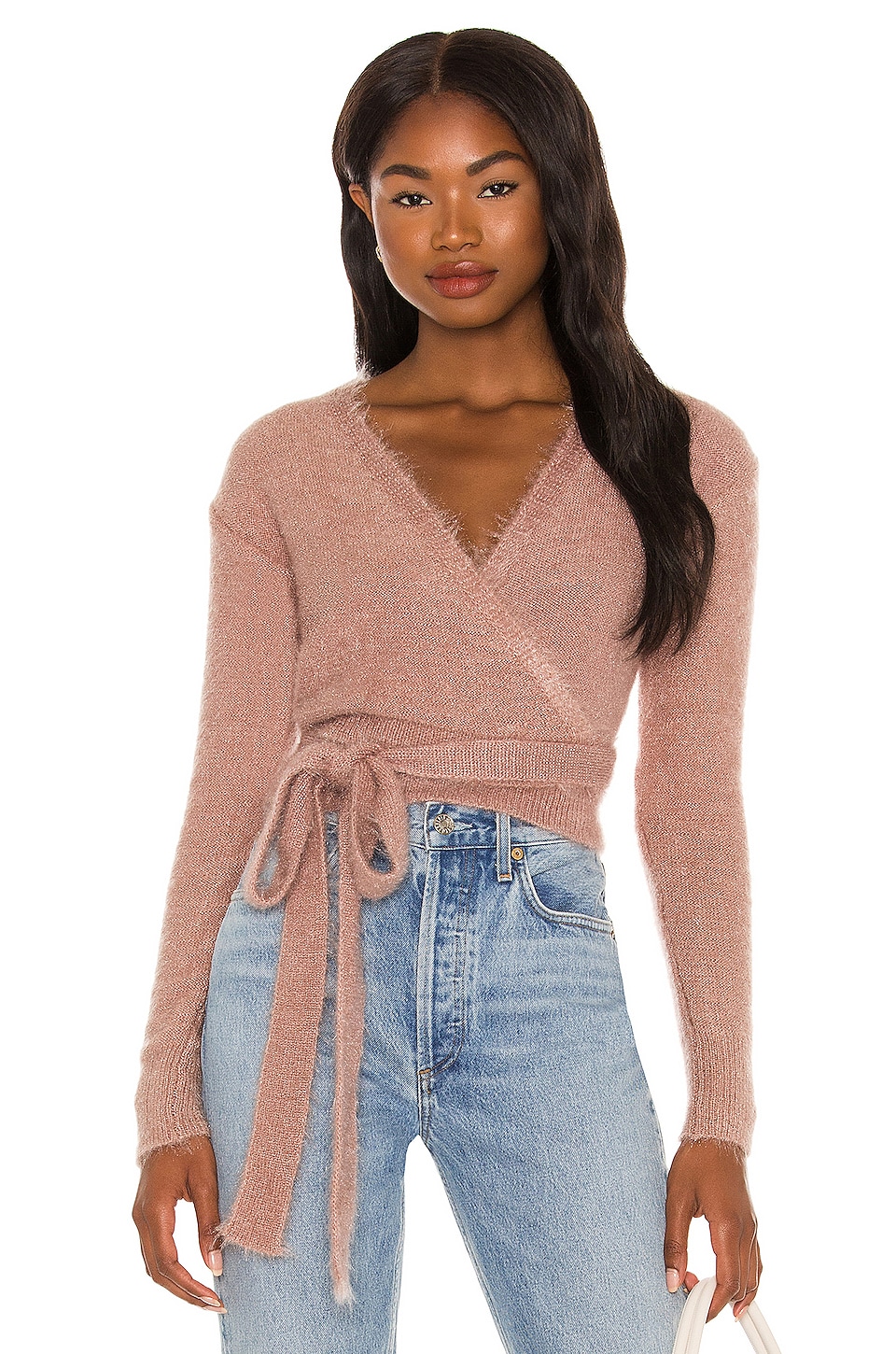 Friends Tegan Wrap Sweater in Mocha 
