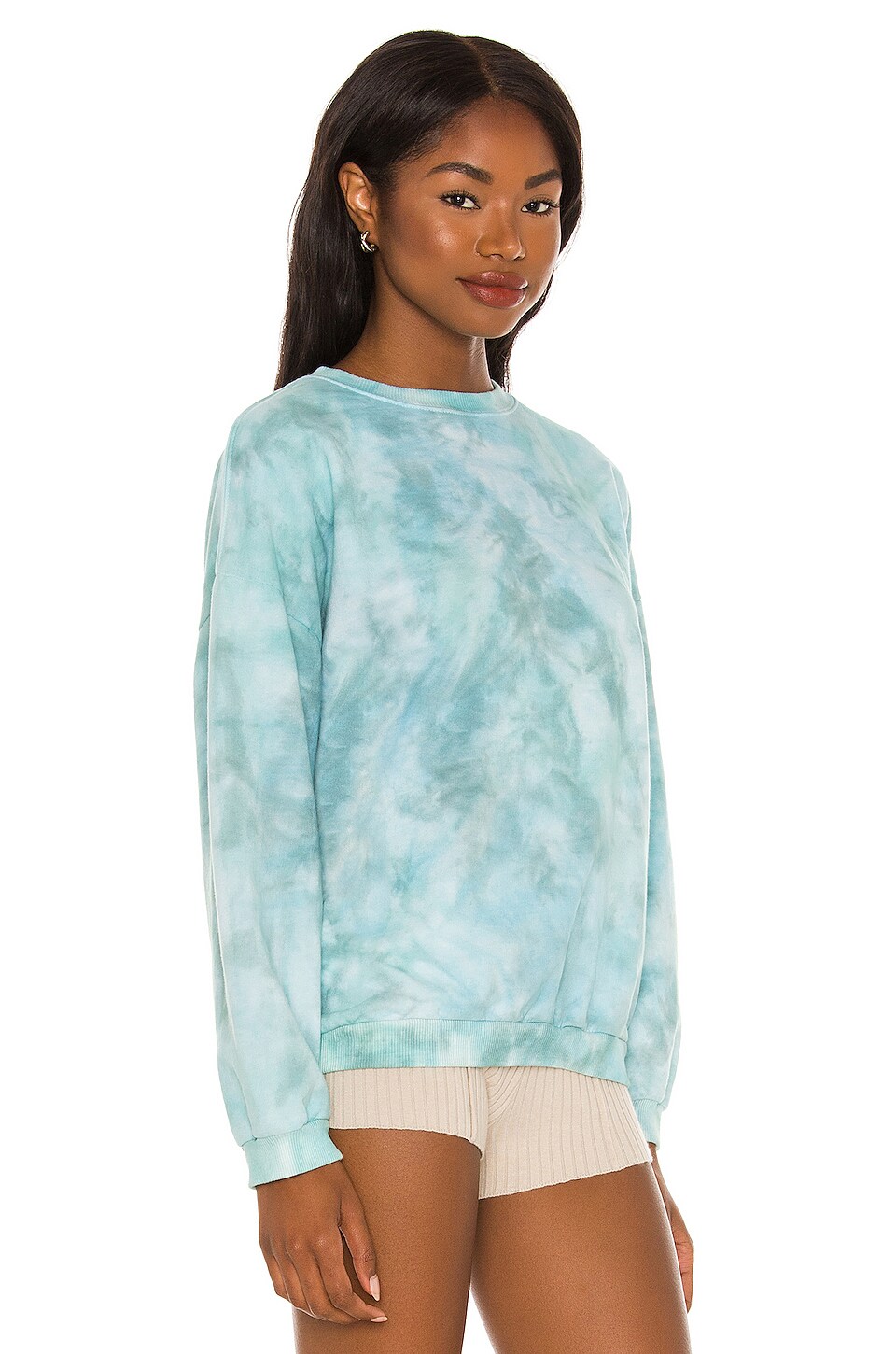 Lovers and Friends Bradley Sweatshirt in Teal Green Tie Dye