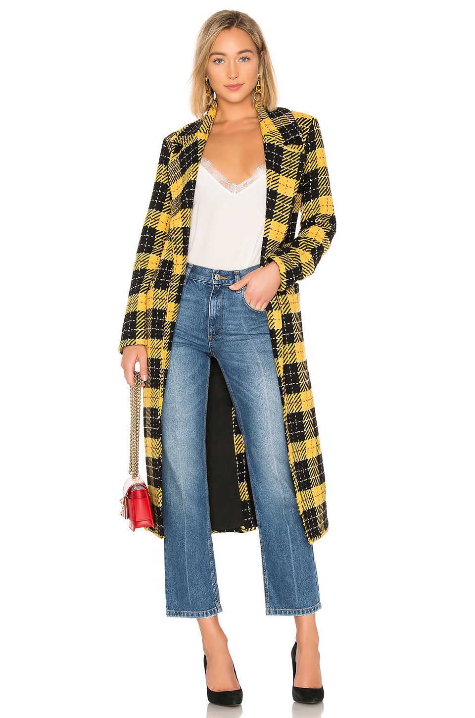 sabra coat in black check