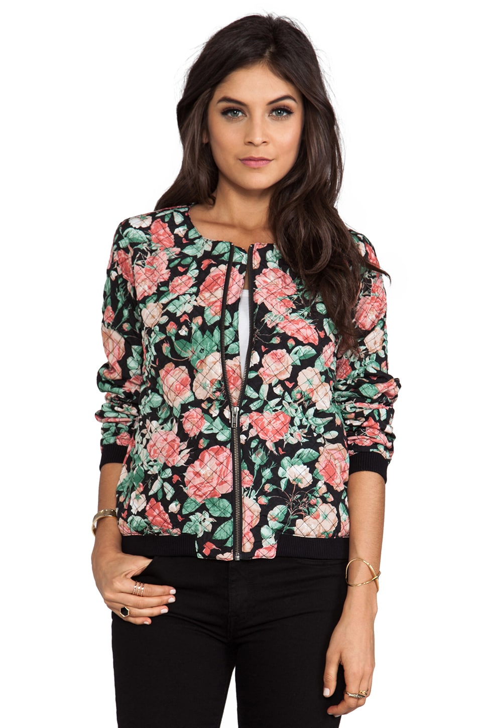 Lovers and Friends Catch Up Bomber Jacket in Autumn Rose