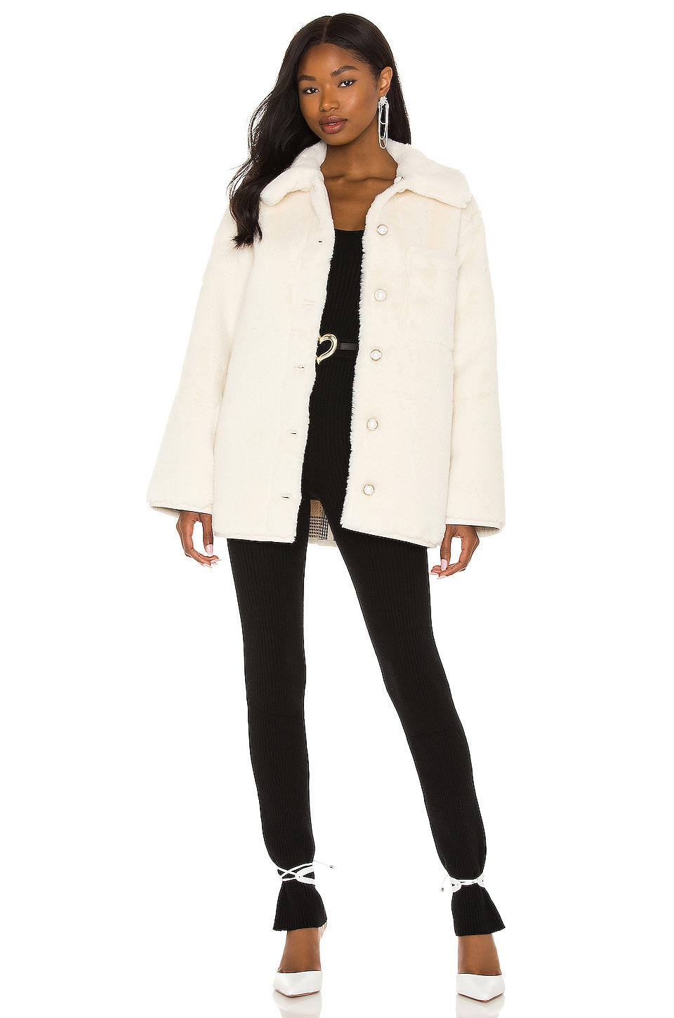 Ivory faux hotsell fur jacket