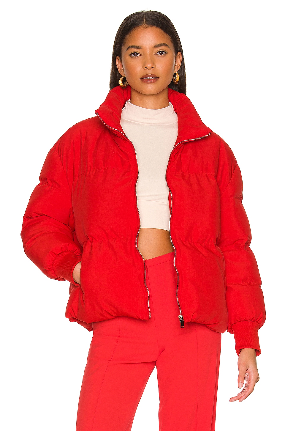 Revolve Women Clothing Jackets Puffer Jackets Jillian Puffer Jacket in Red. 