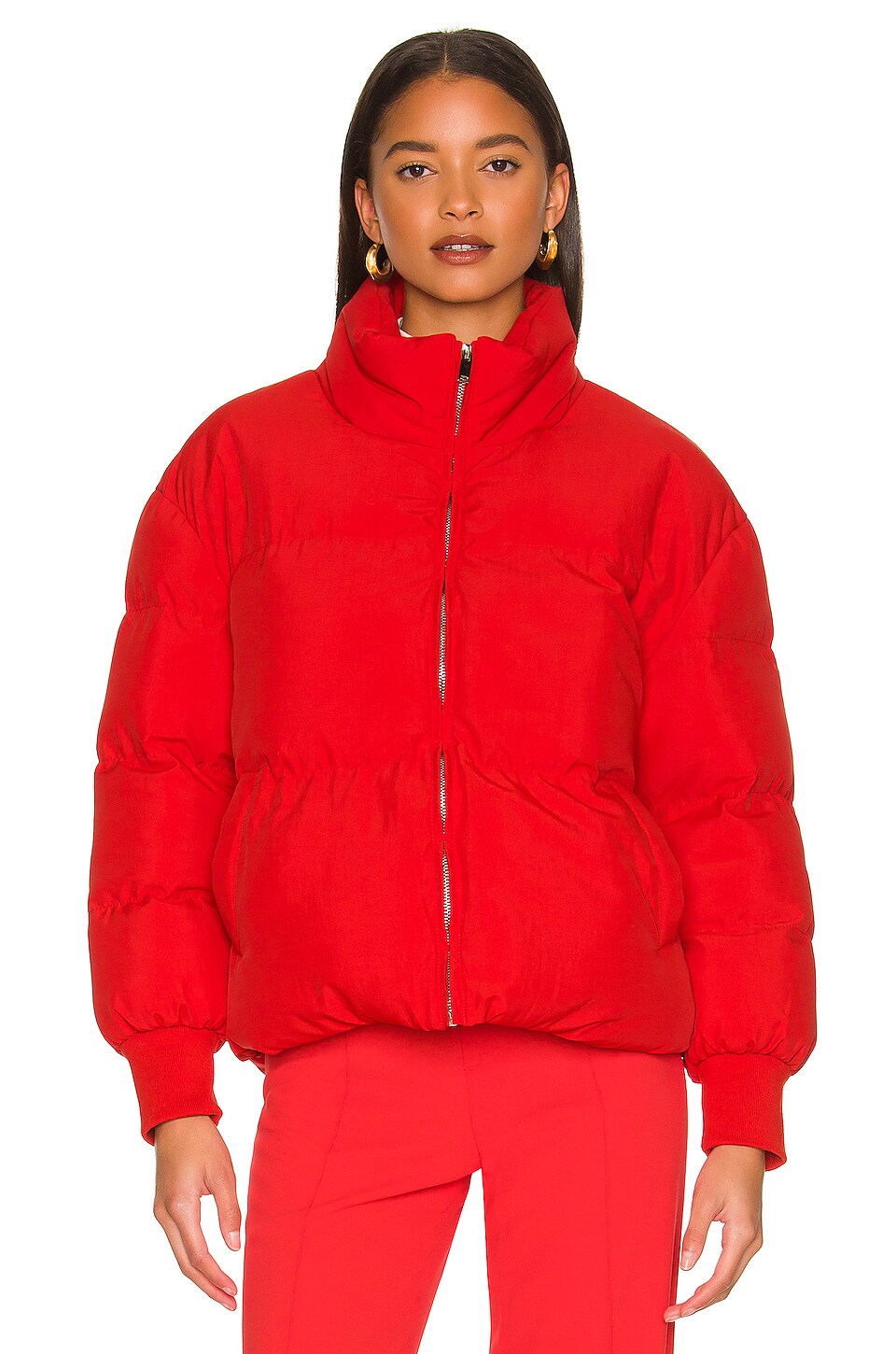 Lovers and Friends Jillian Puffer Jacket in Red
