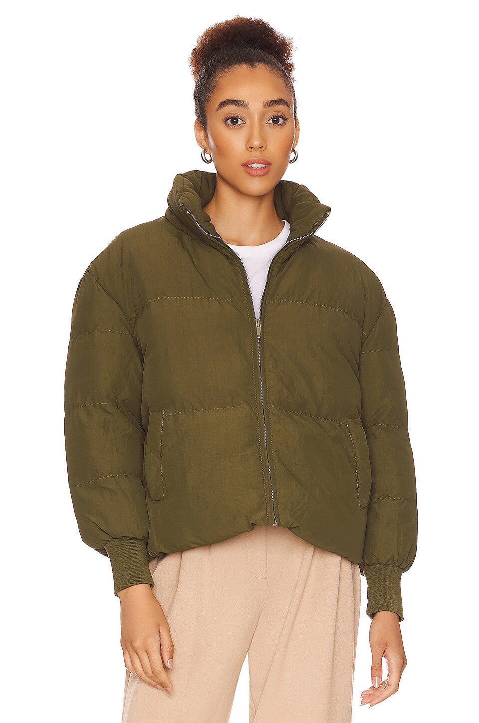 Lovers and Friends Lovers + Friends Jillian Puffer Jacket in Olive