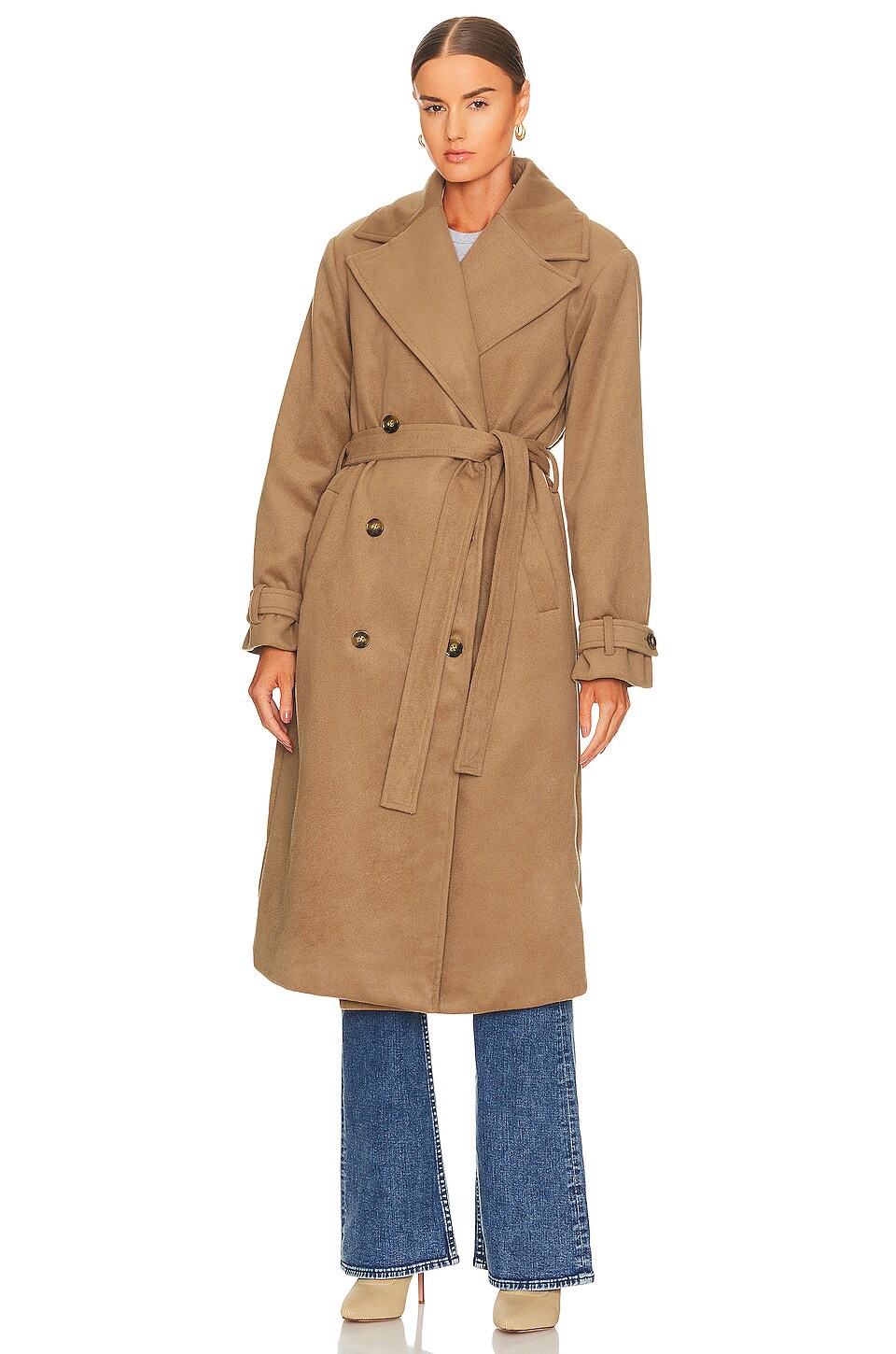 Lovers and Friends Mulholland Coat in Cinnamon Brown