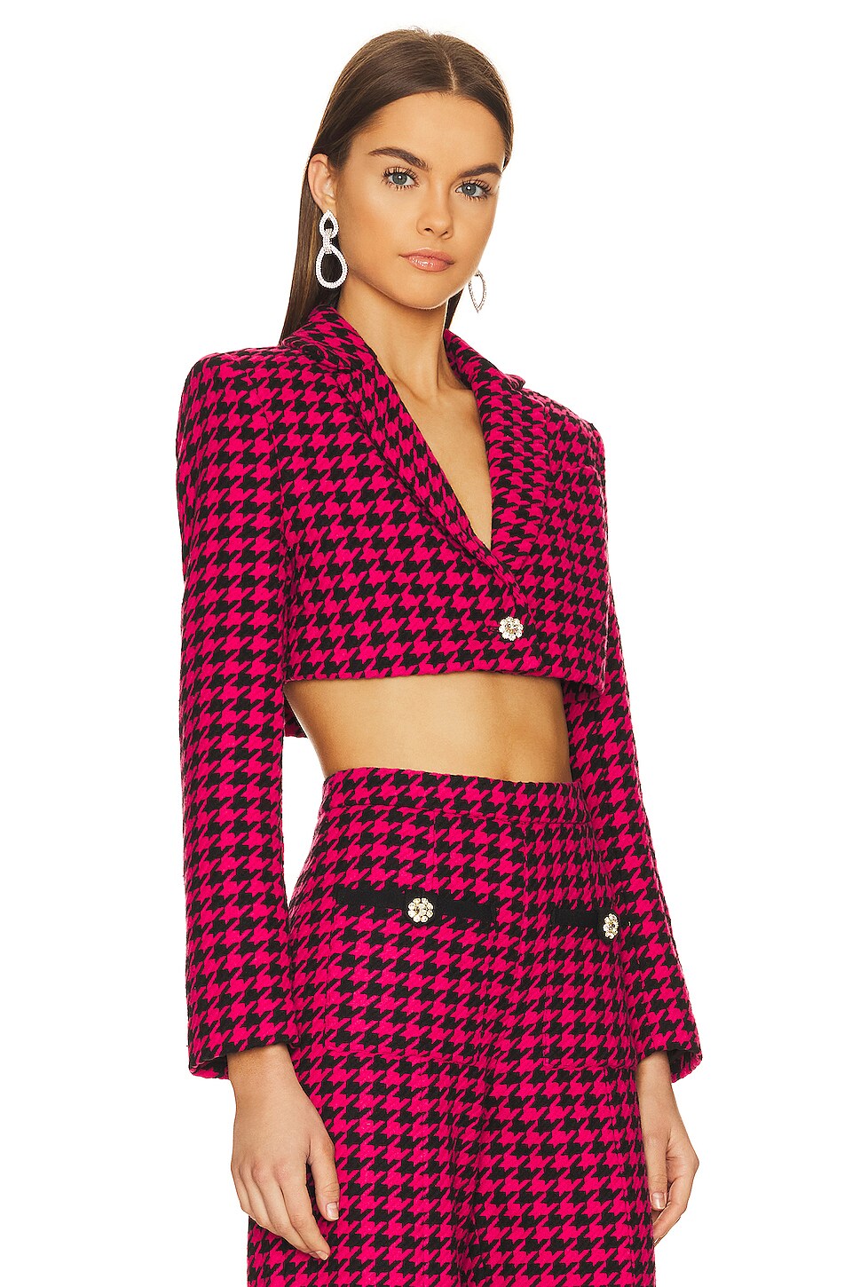 Lovers and Friends Nadja Cropped Jacket in Black & Pink