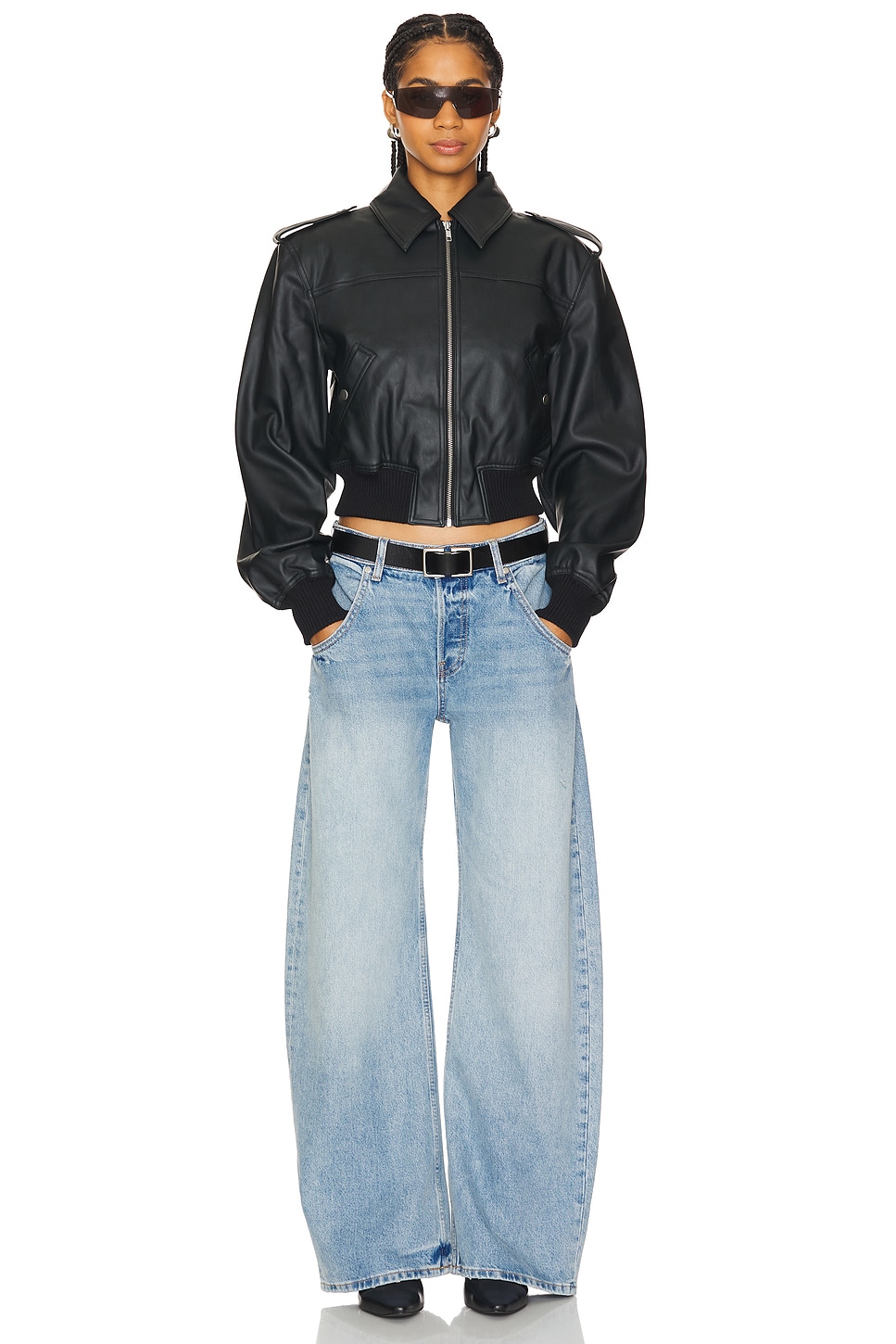Dylan Faux Leather Bomber Jacket