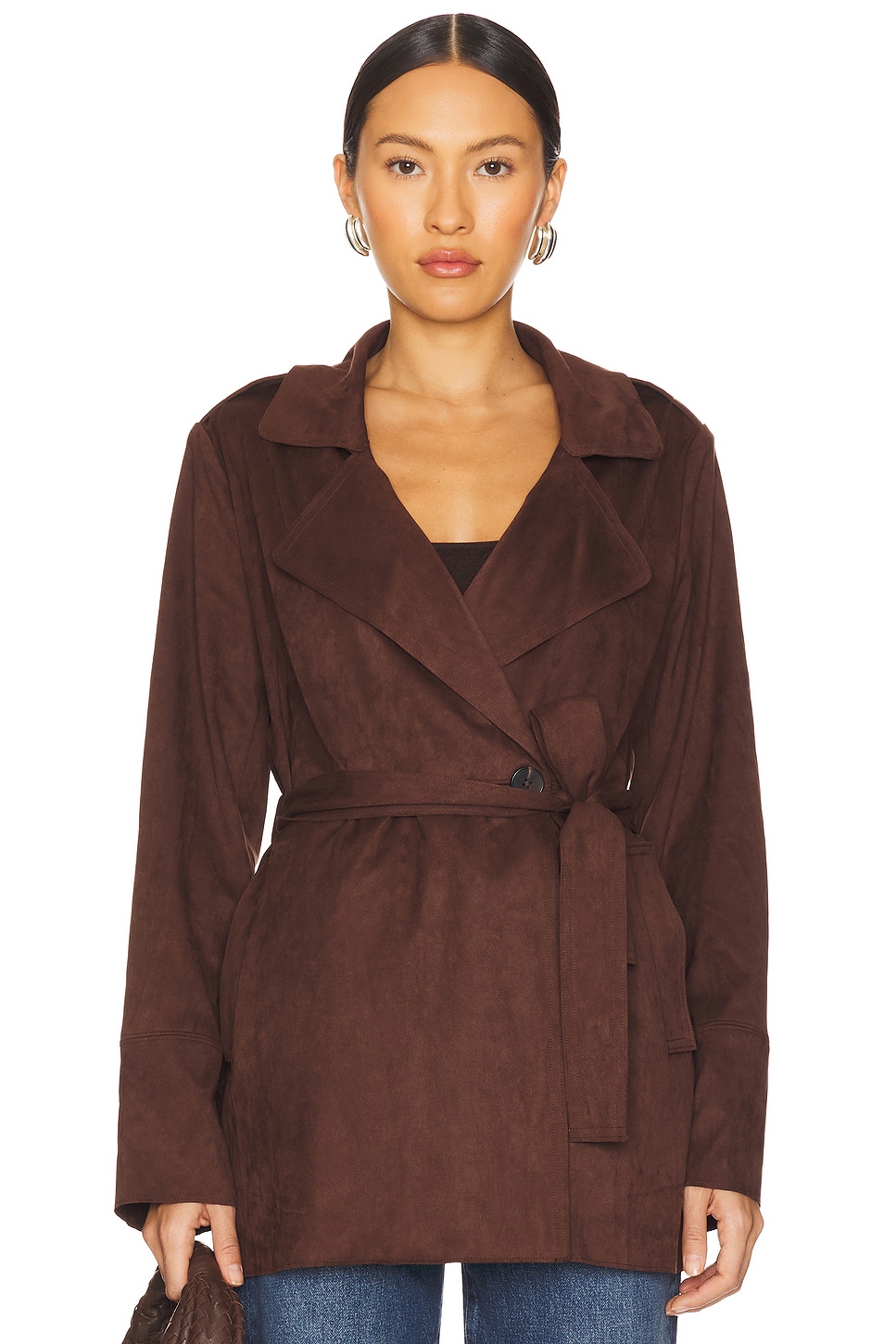 Lovers and Friends Faux Suede Lana Jacket in Dark Brown | REVOLVE