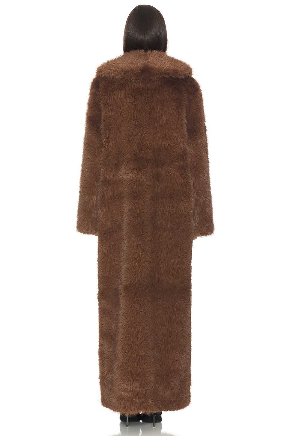 ブラウンファーオープンフロントコート Zapaka Coffee Open Front Faux Fur Long Women Fluffy Coat – ZAPAKA