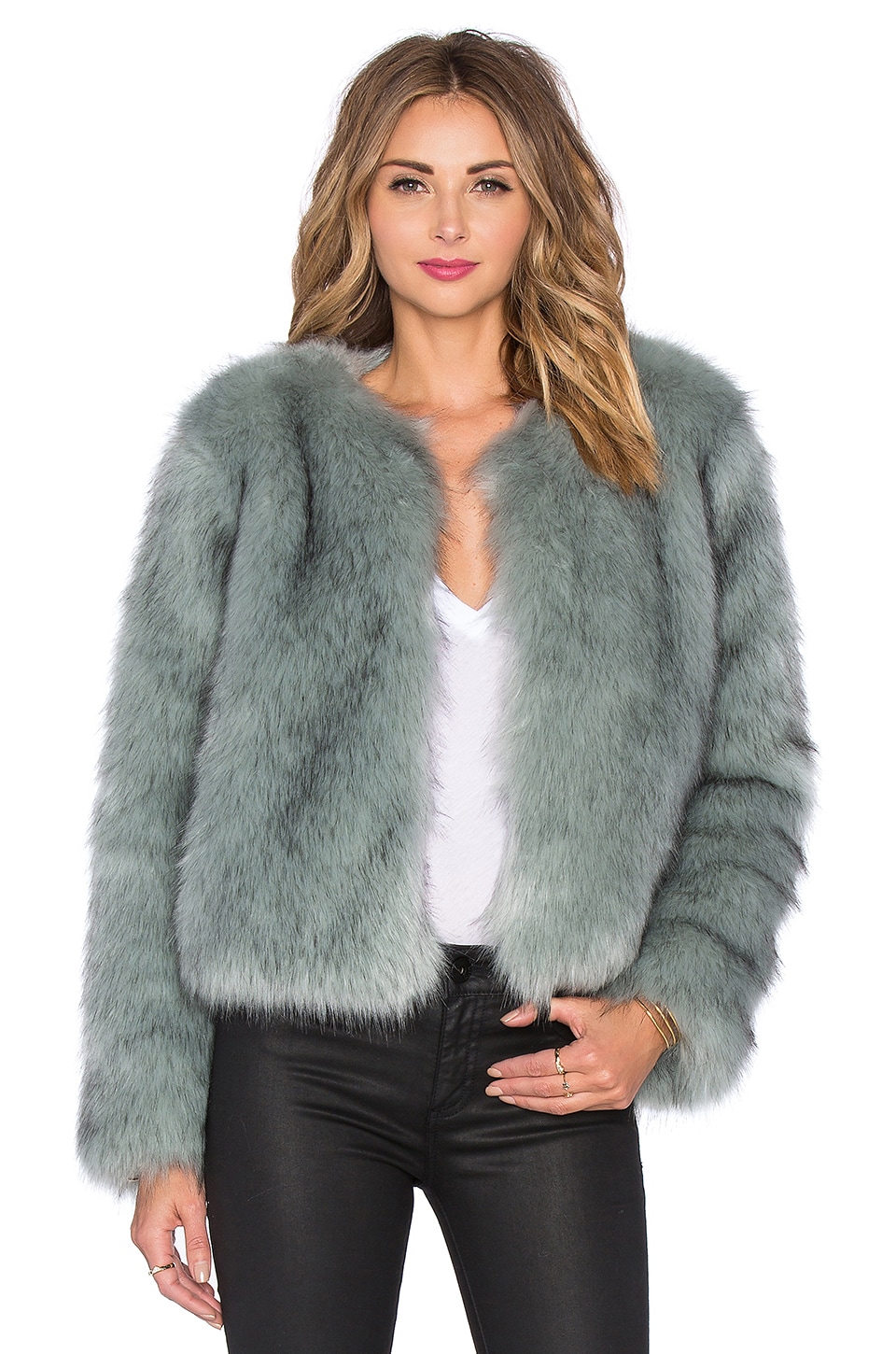 Lovers + Friends x REVOLVE Uptown Faux Fur Coat in Blue | REVOLVE