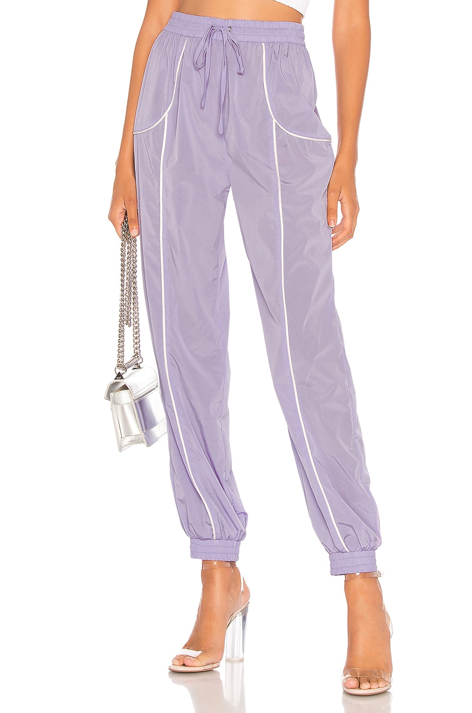 lavender track pants