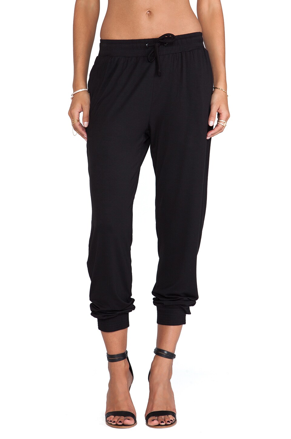 Lovers and Friends Smocked Trouser in Black | REVOLVE