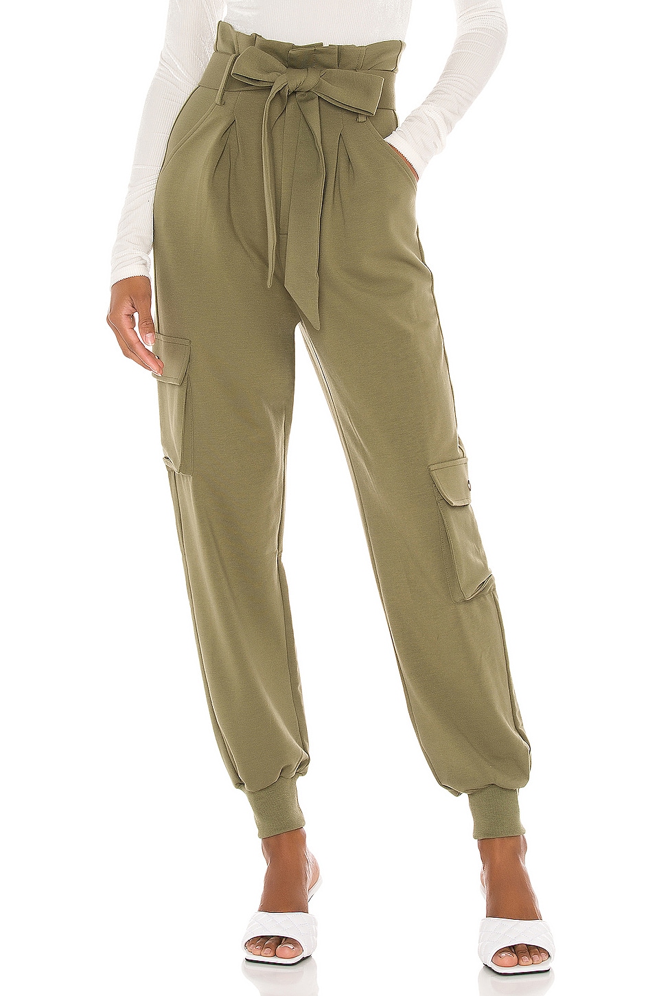 green cargo sweatpants